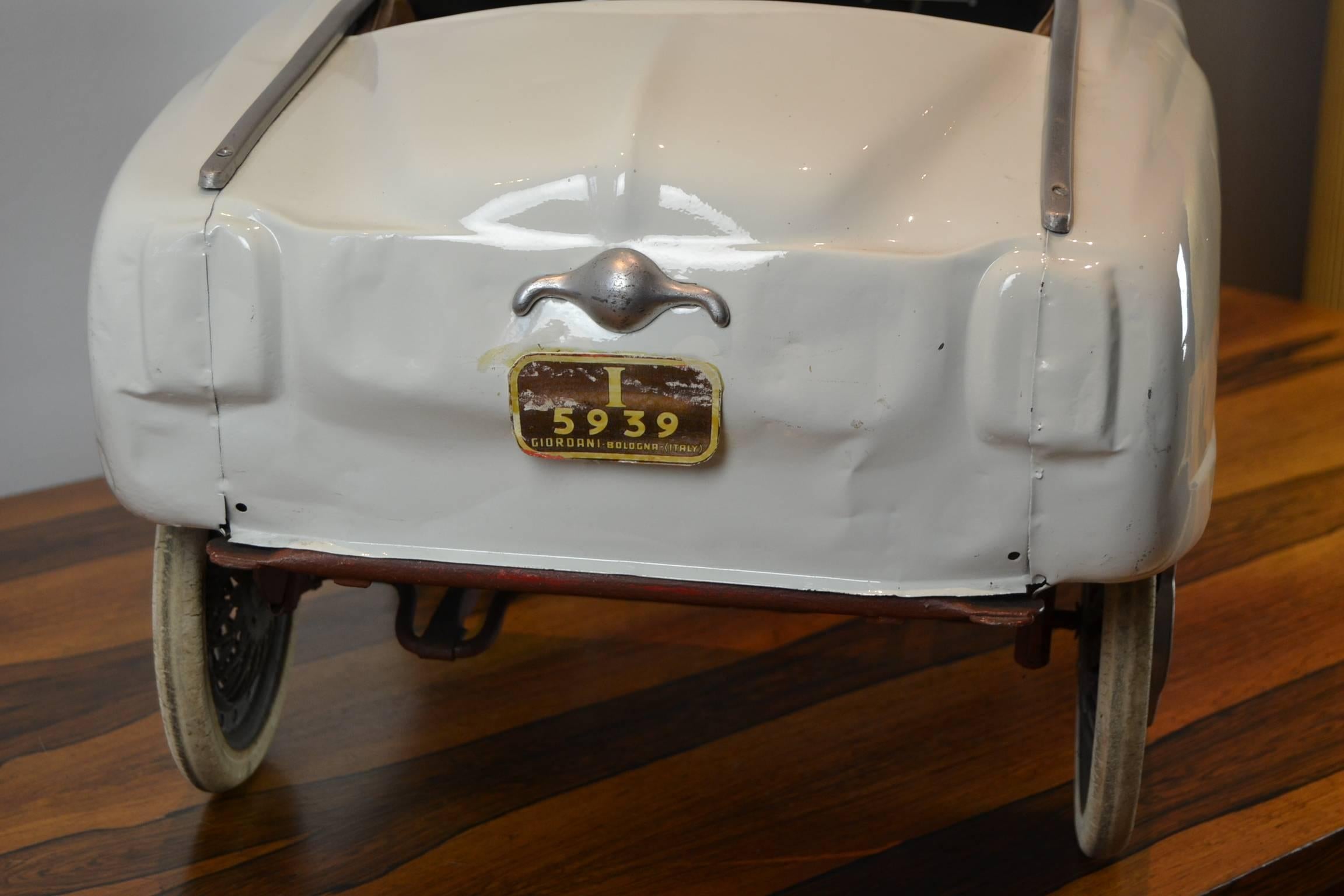 1960s Italian Metal Pedal Car by Giordani, Bullet Nose, Type Grand Prix 503 1
