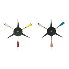 1960s Italian Metal Wall Sconces, a Pair