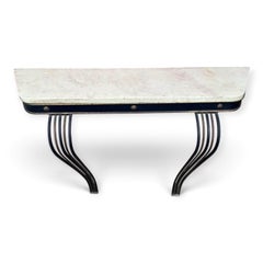 1960s Italian Mid-Century Modern Console, Mirror and Sconces Set