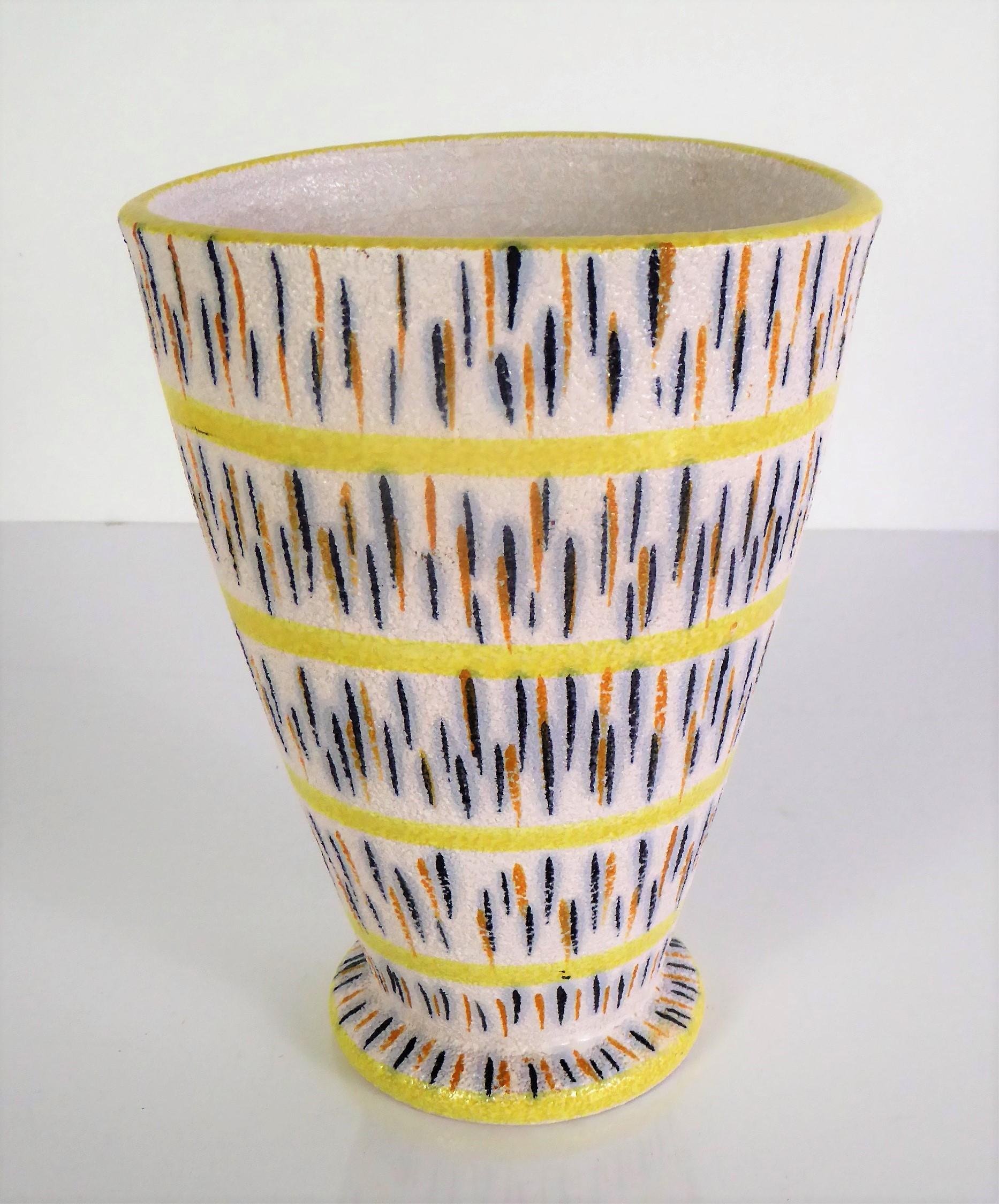 1960s Mid-Century Modern Pottery Vase Attributed to Aldo Londi for Bitossi 3