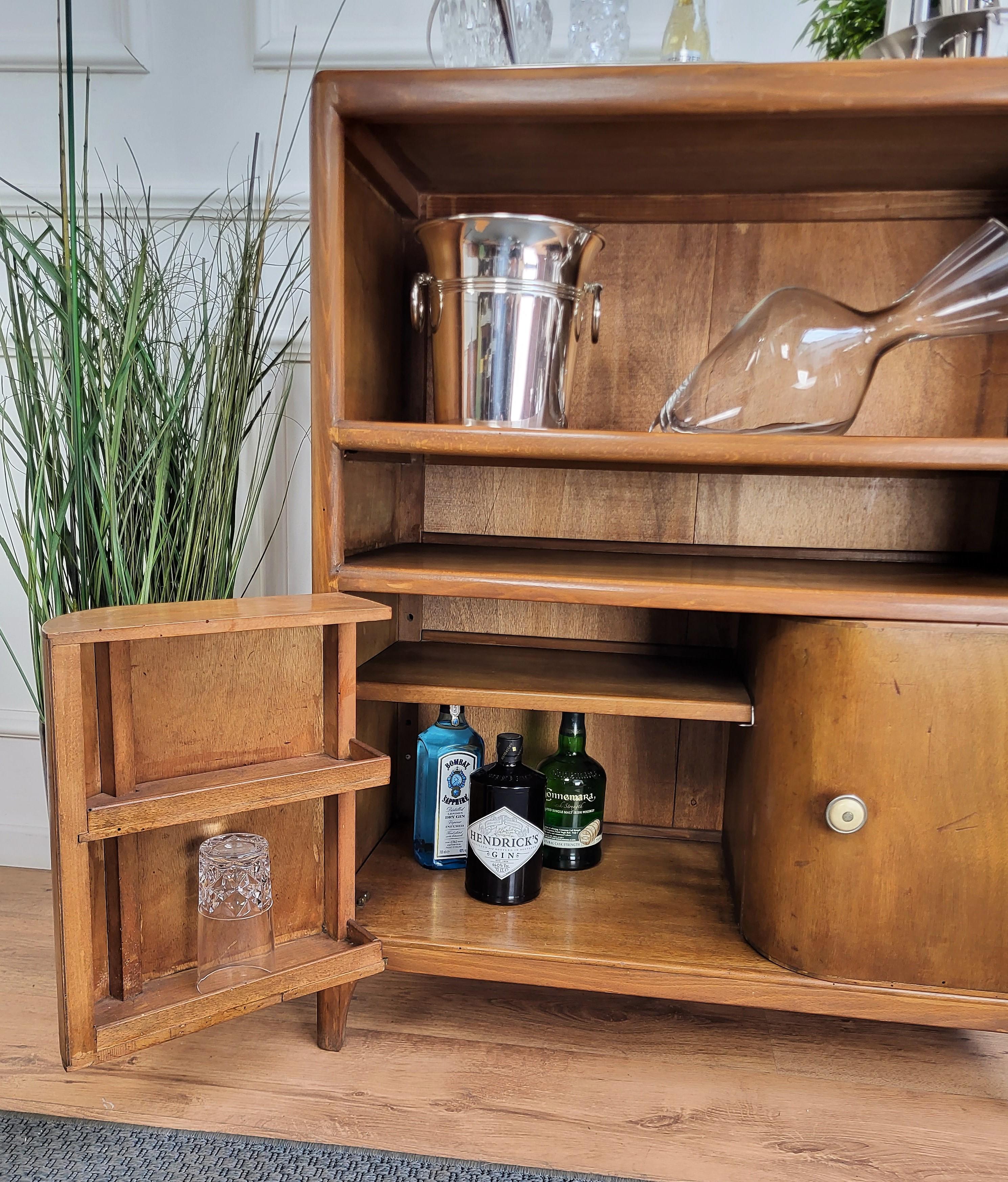 Mid-Century Modern 1960s Italian Midcentury Wooden Liquor Dry Bar Cabinet Buffet
