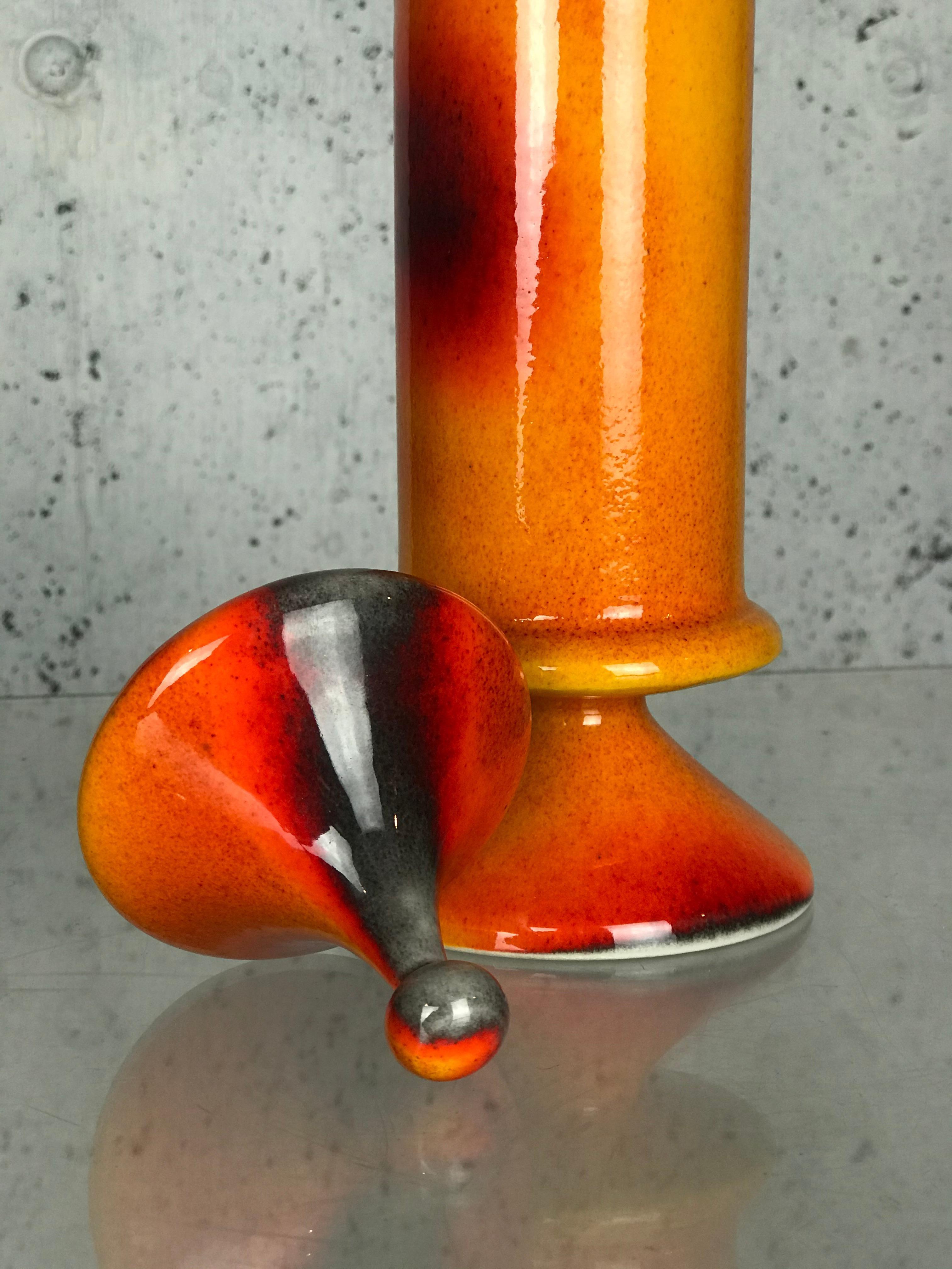 Mid Century Modern Ceramic Opium Vice Jar by Alvino Bagni for Raymor For Sale 4