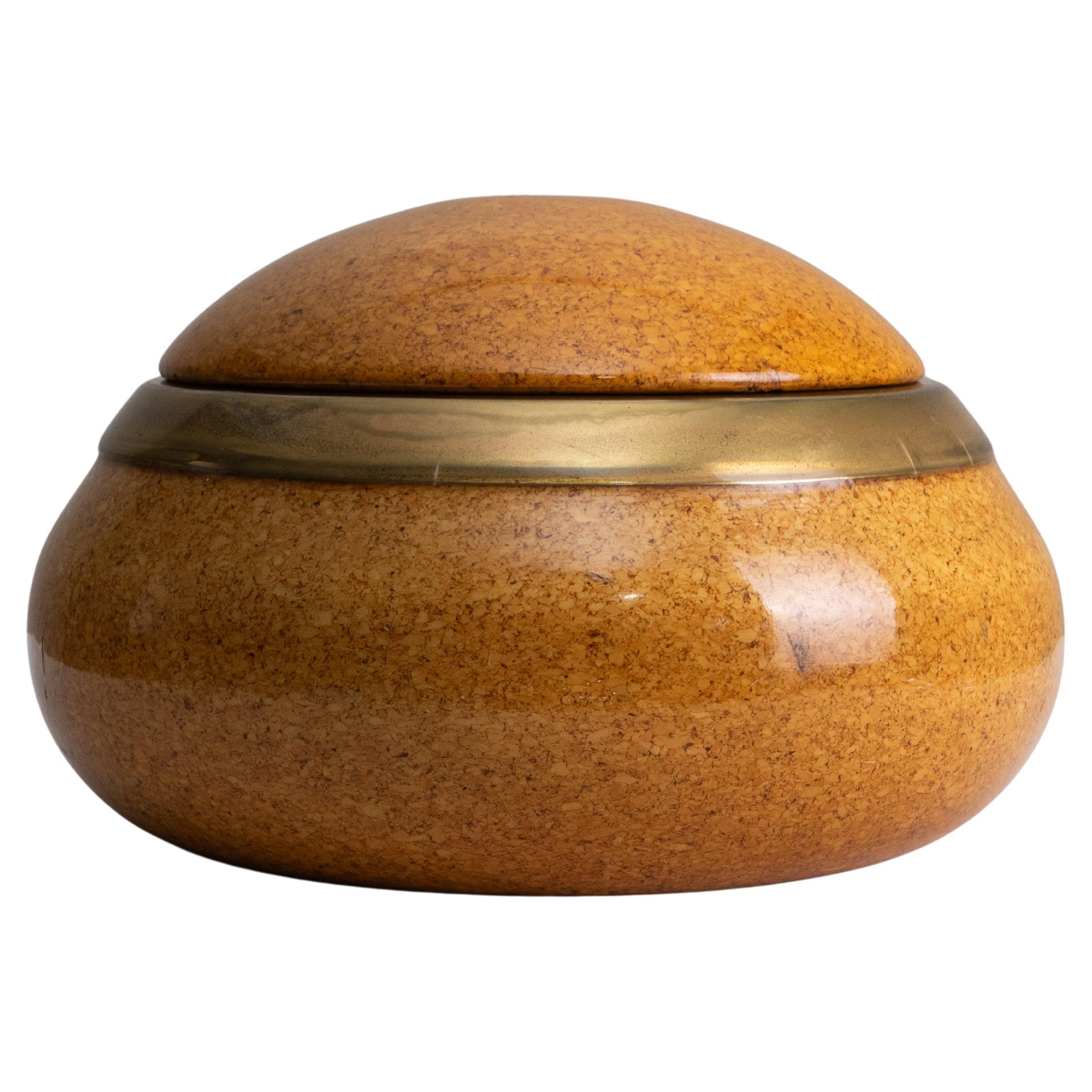 Seau à glace en liège italien moderne des années 1960