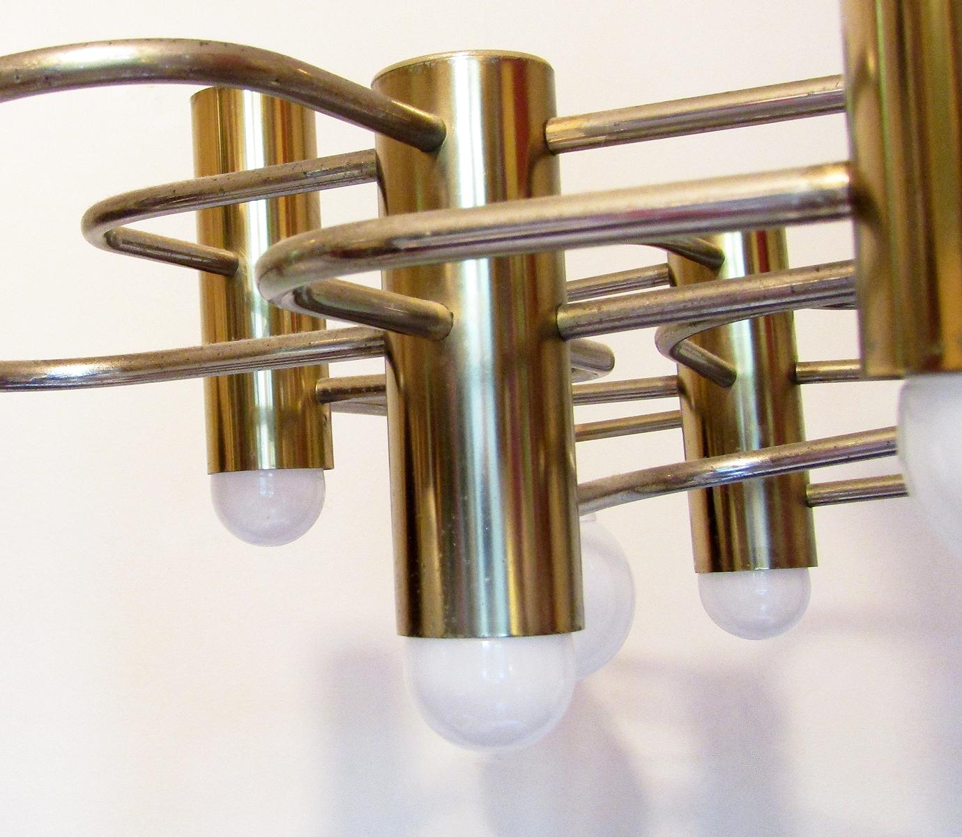 1960s Italian Modernist Chandelier by Gaetano Sciolari for Boulanger 5