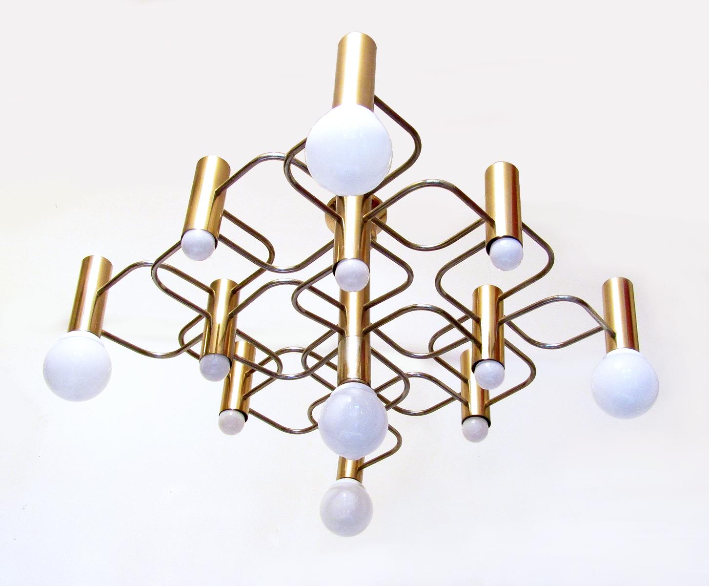 Mid-Century Modern 1960s Italian Modernist Chandelier by Gaetano Sciolari for Boulanger