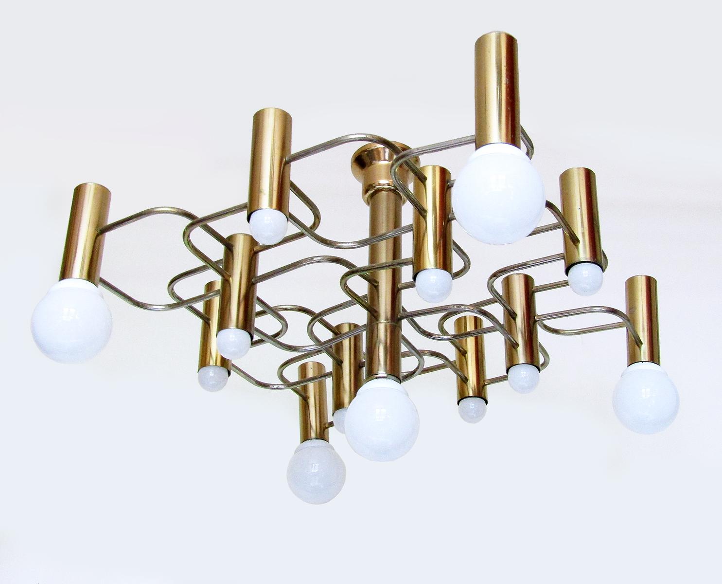 20th Century 1960s Italian Modernist Chandelier by Gaetano Sciolari for Boulanger