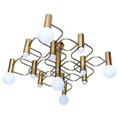 1960s Italian Modernist Chandelier by Gaetano Sciolari for Boulanger