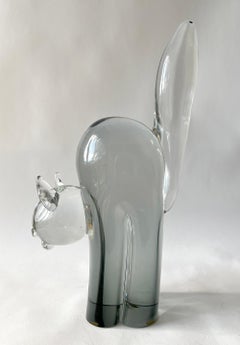 1960s, Italian Modernist Hand Blown Murano Cat Sculpture