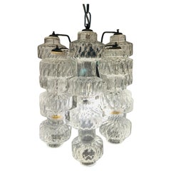 1960s Italian Murano Dumbbell Murano Clustered Glass Chandelier by Venini