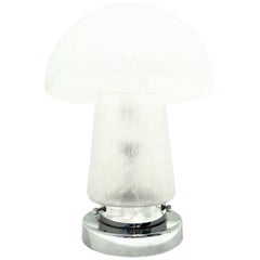 1960s Italian Murano Glass and Chrome Mushroom Form Lamp