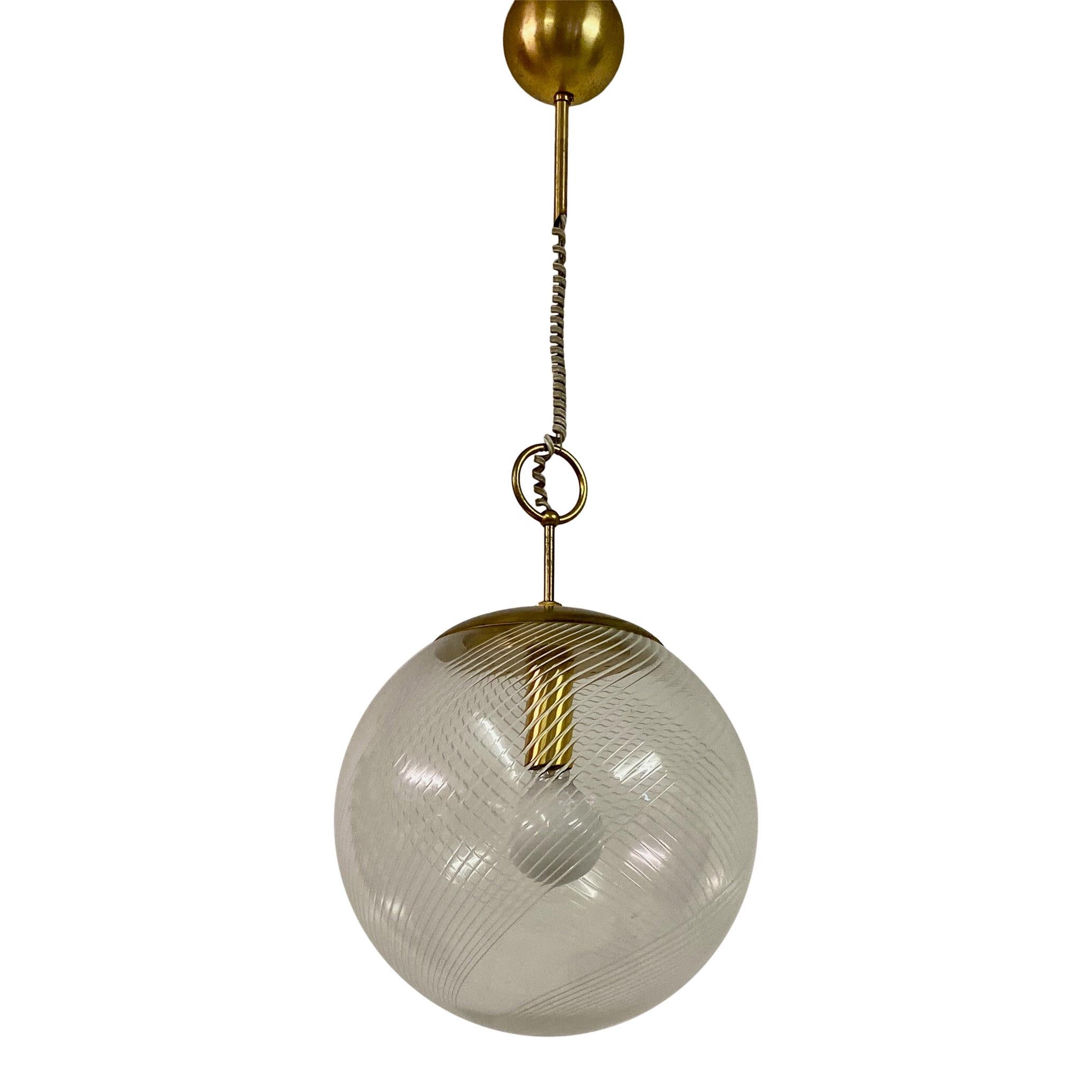1960S Italian Murano Glass Globe Ceiling Pendant For Sale 6