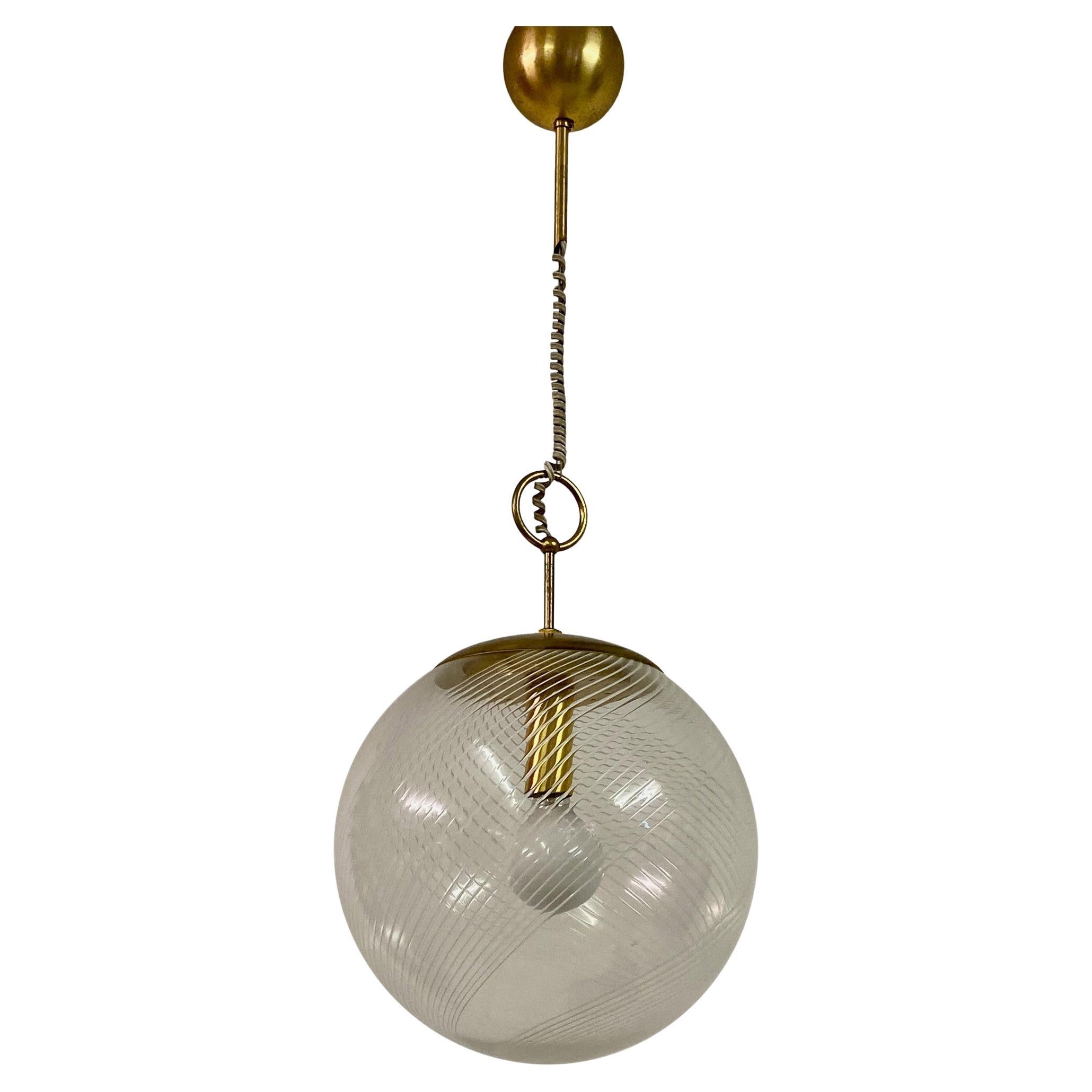 1960S Italian Murano Glass Globe Ceiling Pendant For Sale