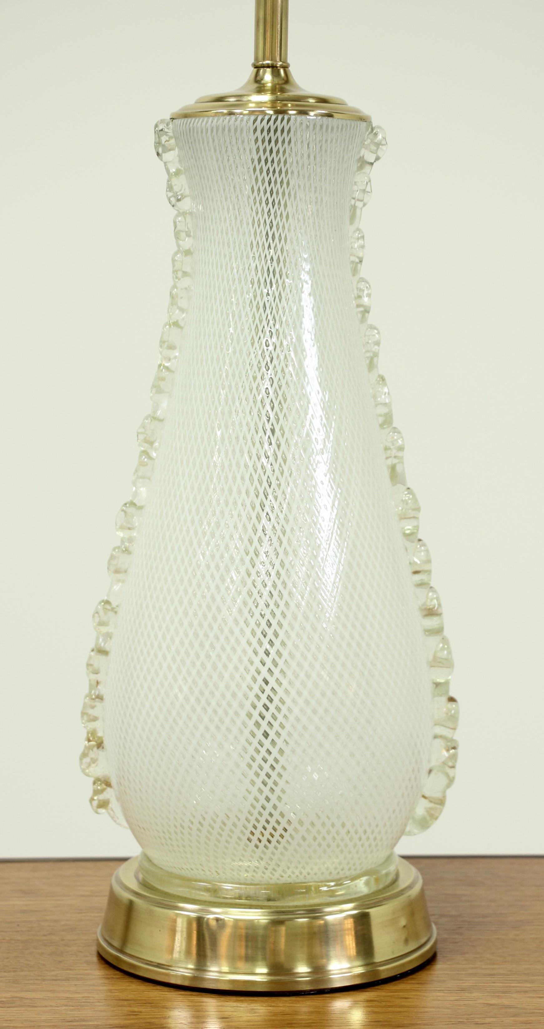 1960s Italian Murano Camer Glass Lamp For Sale 1