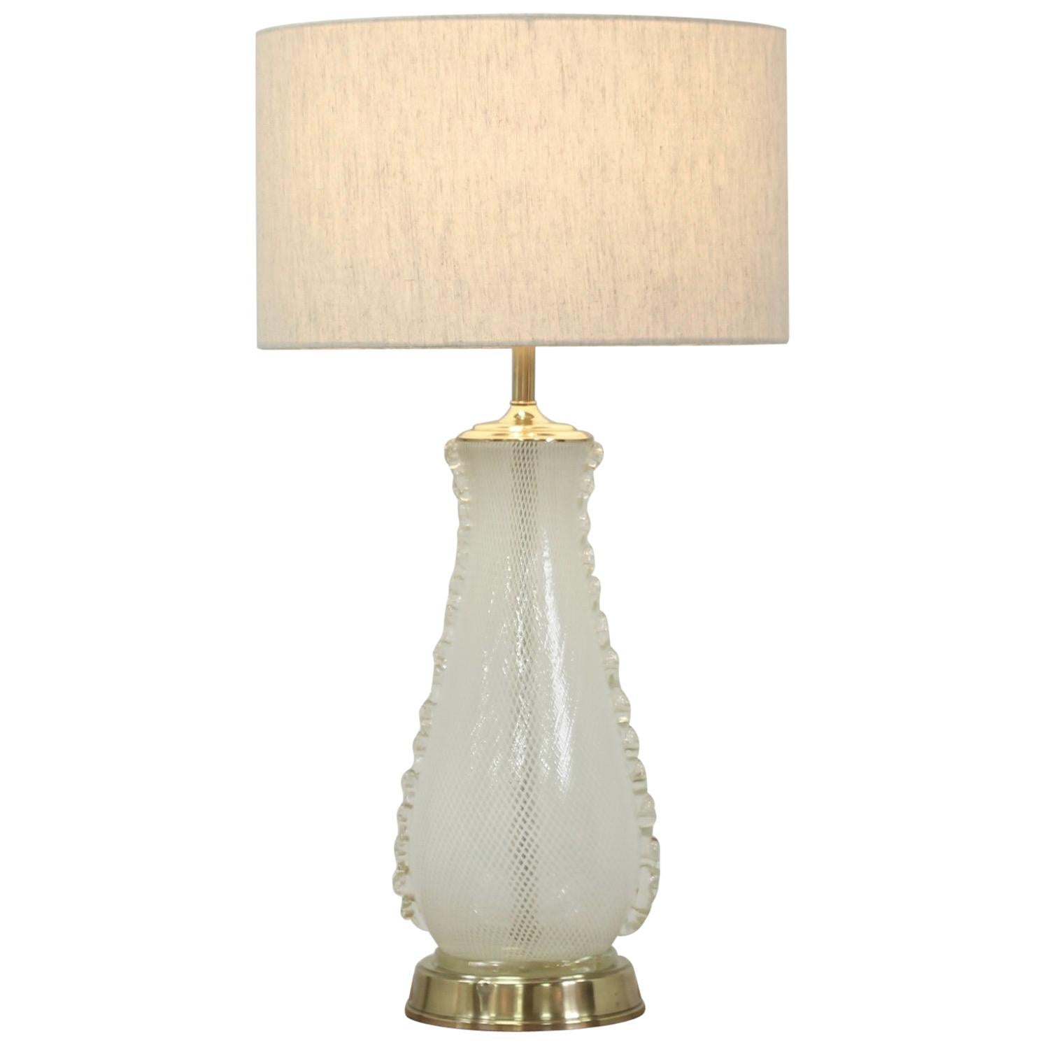 1960s Italian Murano Camer Glass Lamp