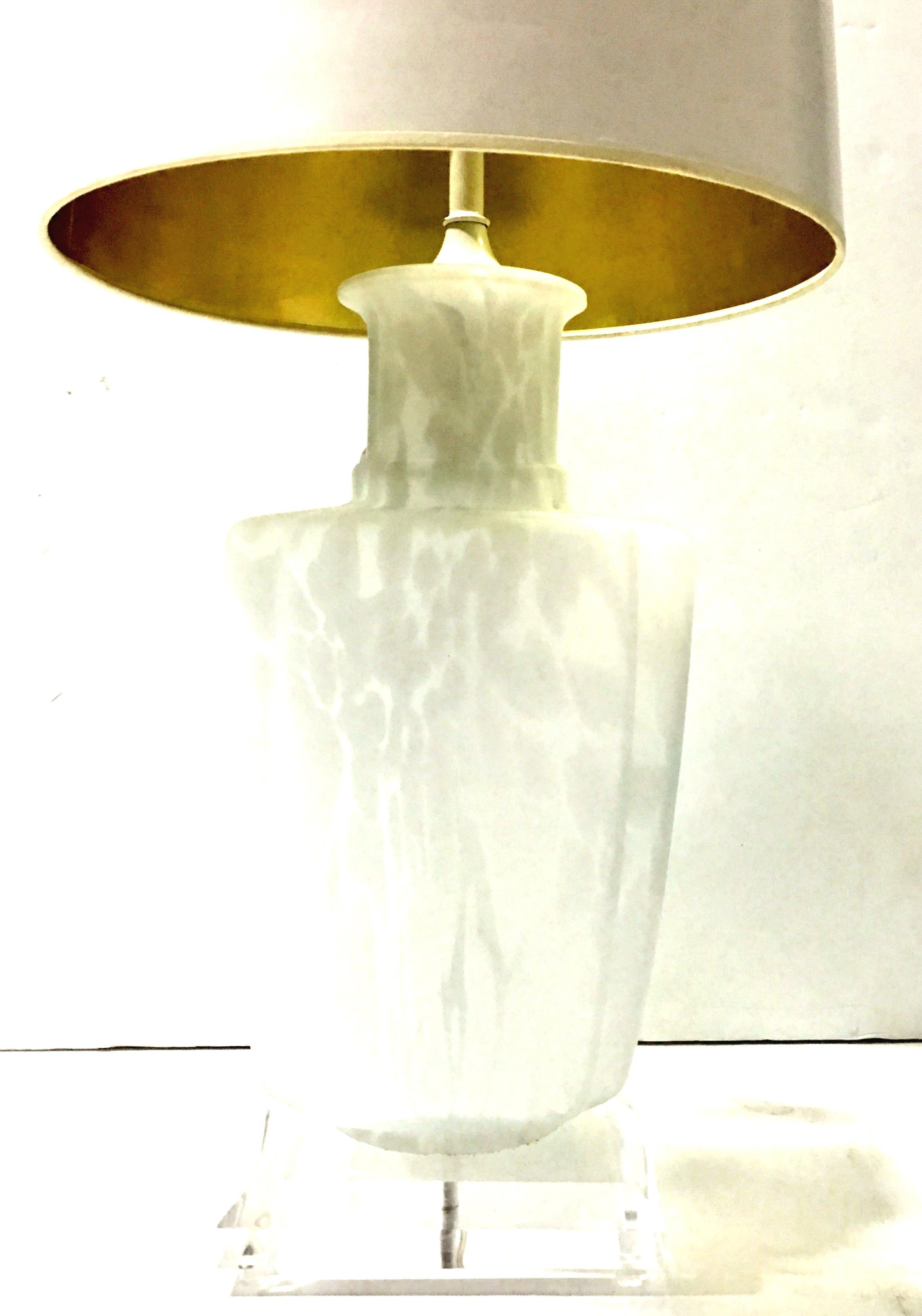 1960'S Italian Murano Glass & Lucite Lamp Attributed To Bitossi In Good Condition For Sale In West Palm Beach, FL