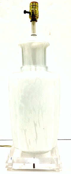 1960'S Italian Murano Glass & Lucite Lamp Attributed To Bitossi