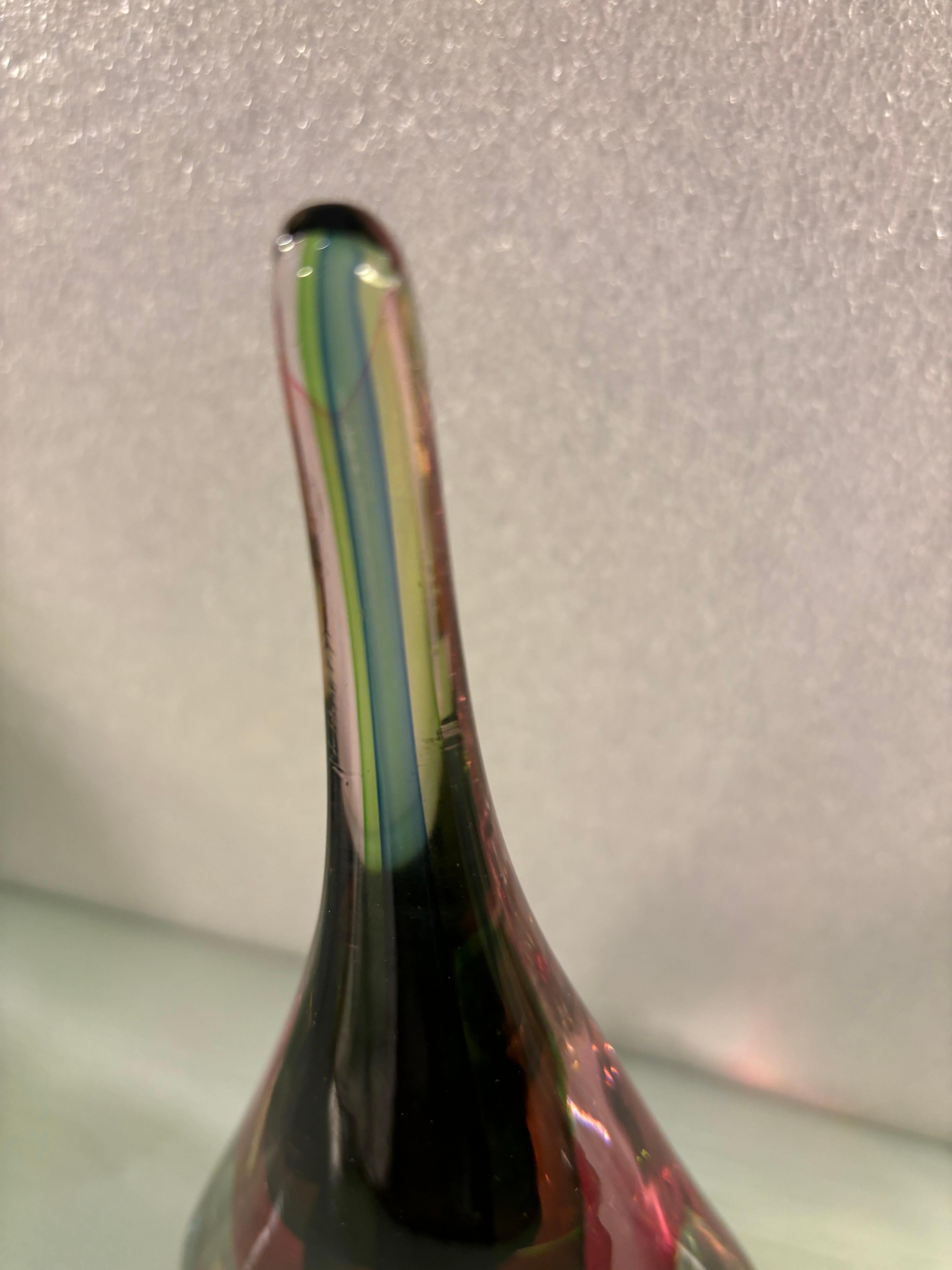 Mid-Century Modern Sculpture Sommerso en verre de Murano italienne des années 1960 par Flavio Poli en vente