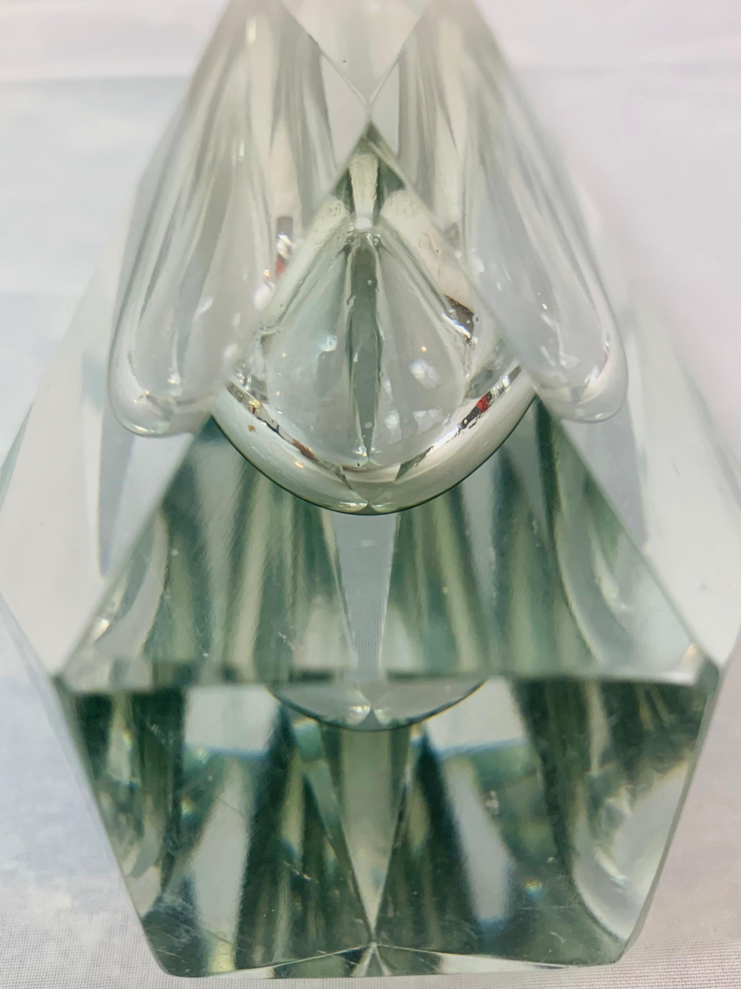 1960s Italian Murano Grey Glass Faceted Geometric Sommerso Mandruzzato Vase 8