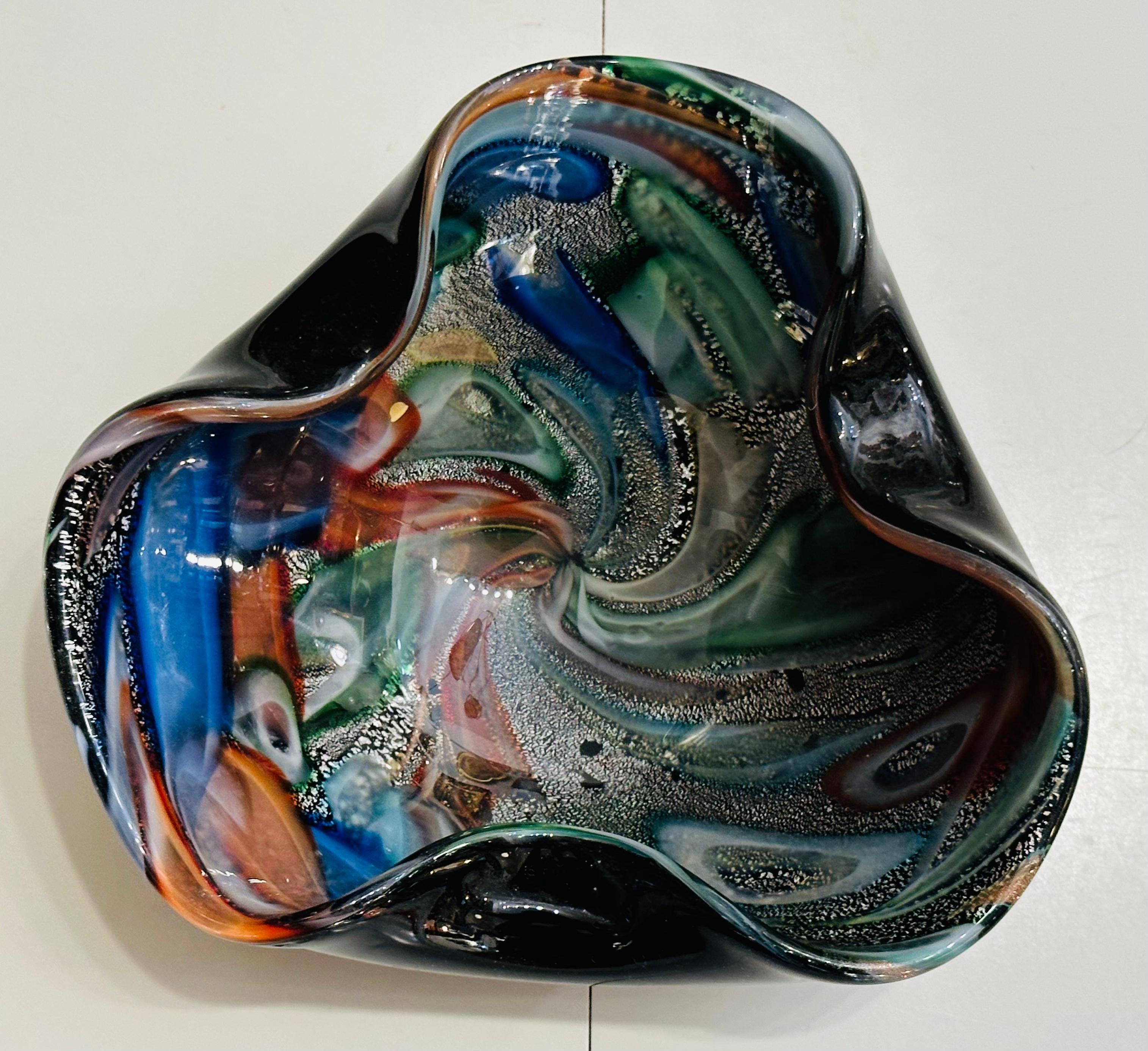 Mid-Century Modern 1960s Italian Murano Millefiori Glass Bowl Attr. Dino Martens & Arte Muranese
