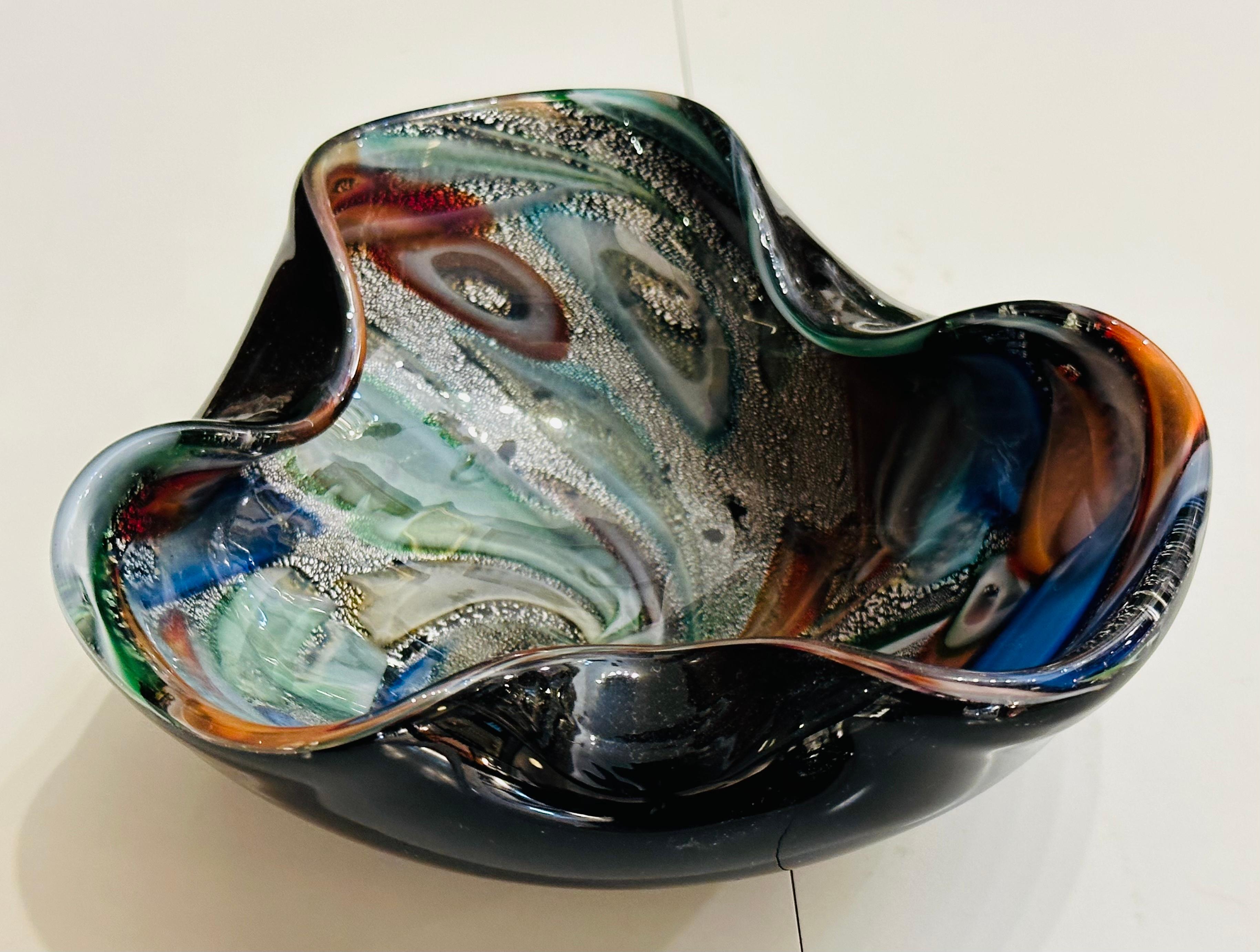 20th Century 1960s Italian Murano Millefiori Glass Bowl Attr. Dino Martens & Arte Muranese