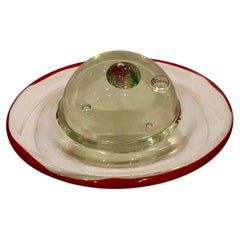 1960's Italian Murano Saturn Glass Sculpture Attributed To Lino Tagliapietra