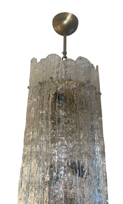 1960's Italian Murano Textured Glass Pendant Light