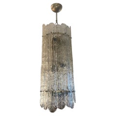 1960's Italian Murano Textured Glass Pendant Light