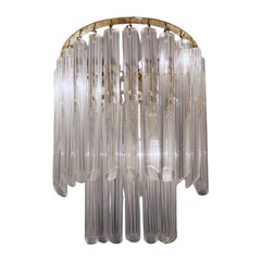 1960s, Italian Murano Wall Sconce Glass & Gilt Brass in the Manner of Venini