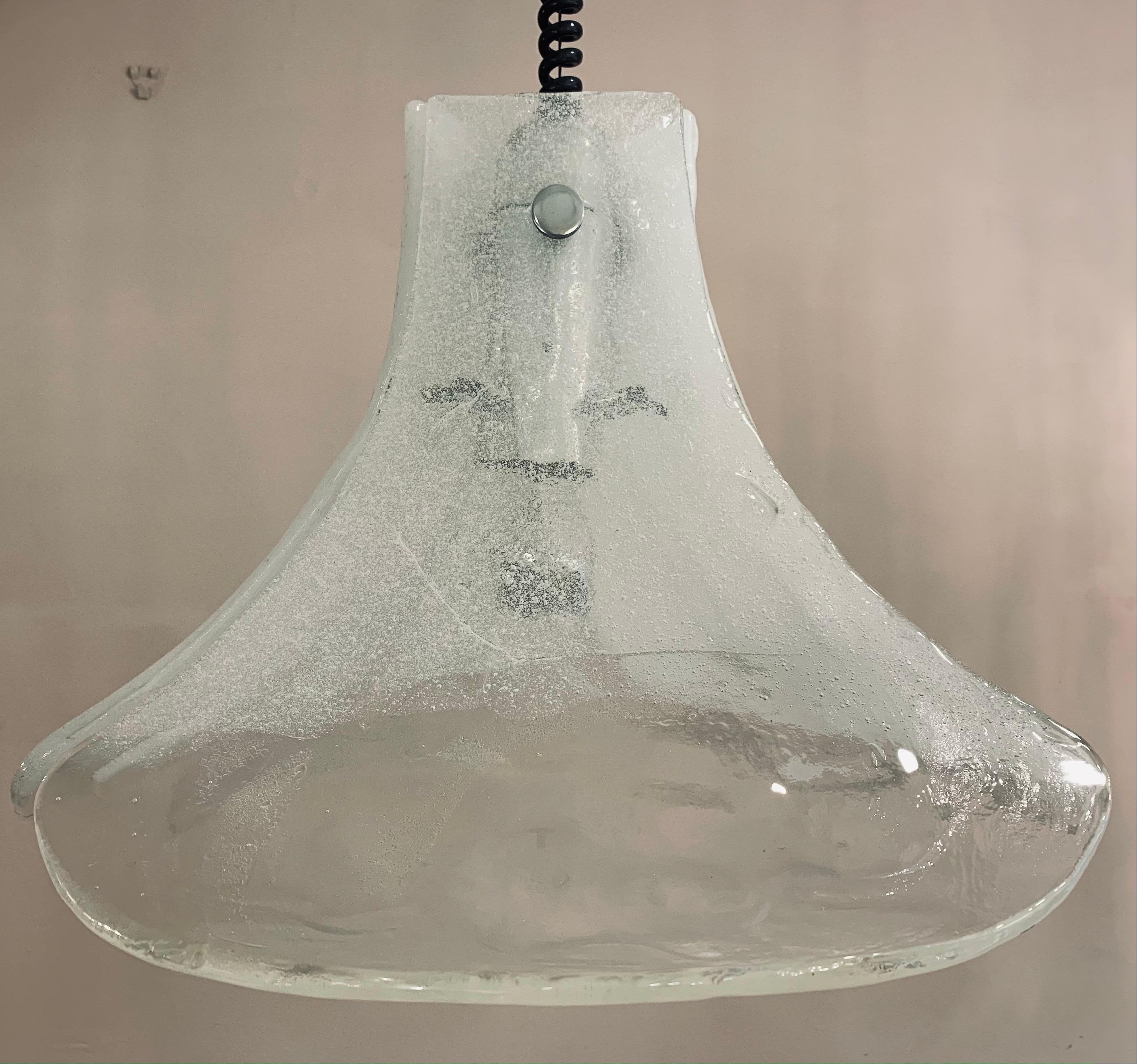 1960s Italian Murano White Glass Pendant Light by Carlo Nason for AV Mazzega 8