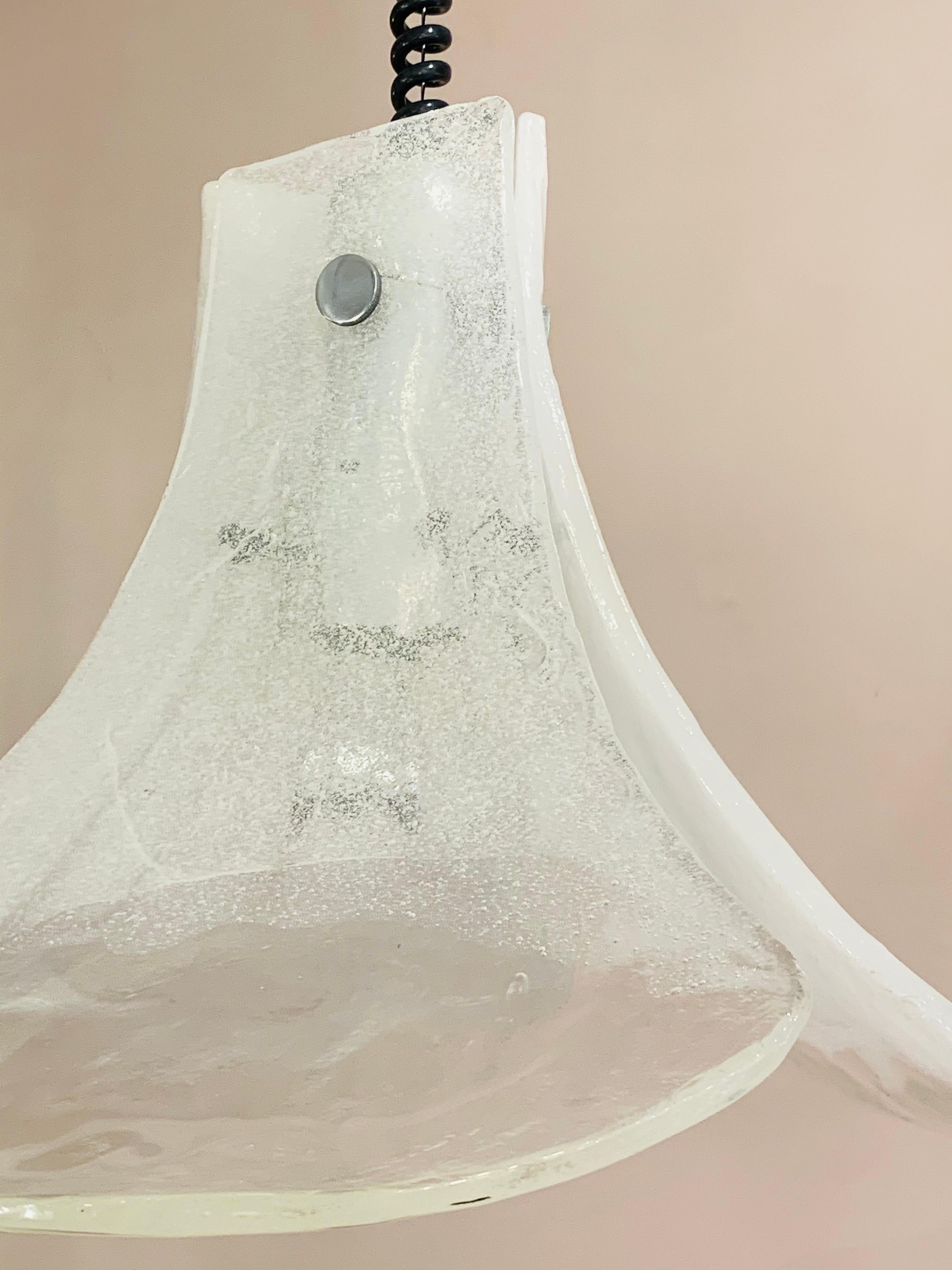 1960s Italian Murano White Glass Pendant Light by Carlo Nason for AV Mazzega 3