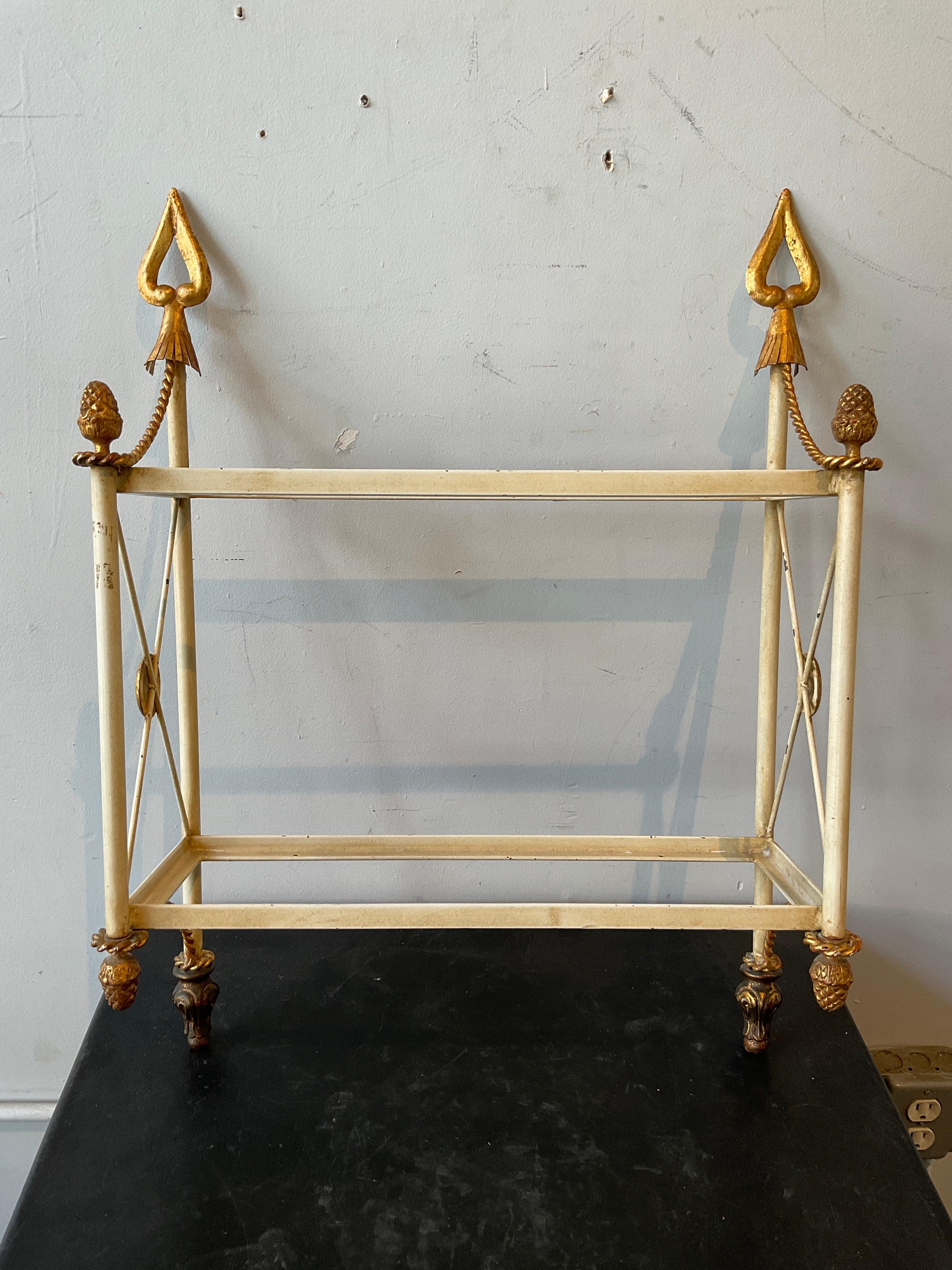 1960s Italian Neo Classical Iron Wall Shelf By Palladio In Good Condition For Sale In Tarrytown, NY