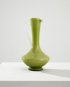 1960s Italian Olive Green Glass Pitcher
