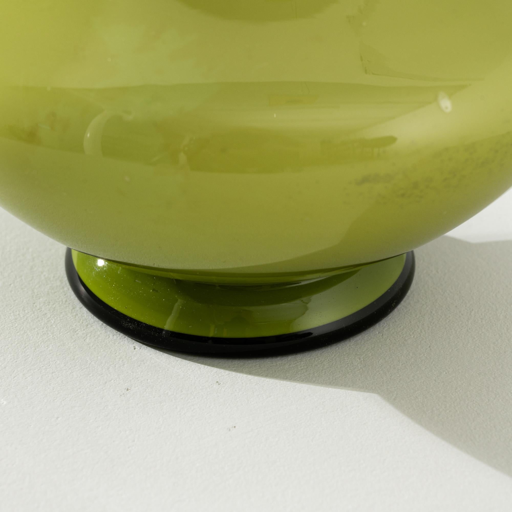 1960s Italian Olive Green Glass Pitcher 3