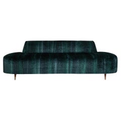 1960er Jahre Italienisch Ombre Pfau Schnitt Mohair Samt geschwungene Sofa