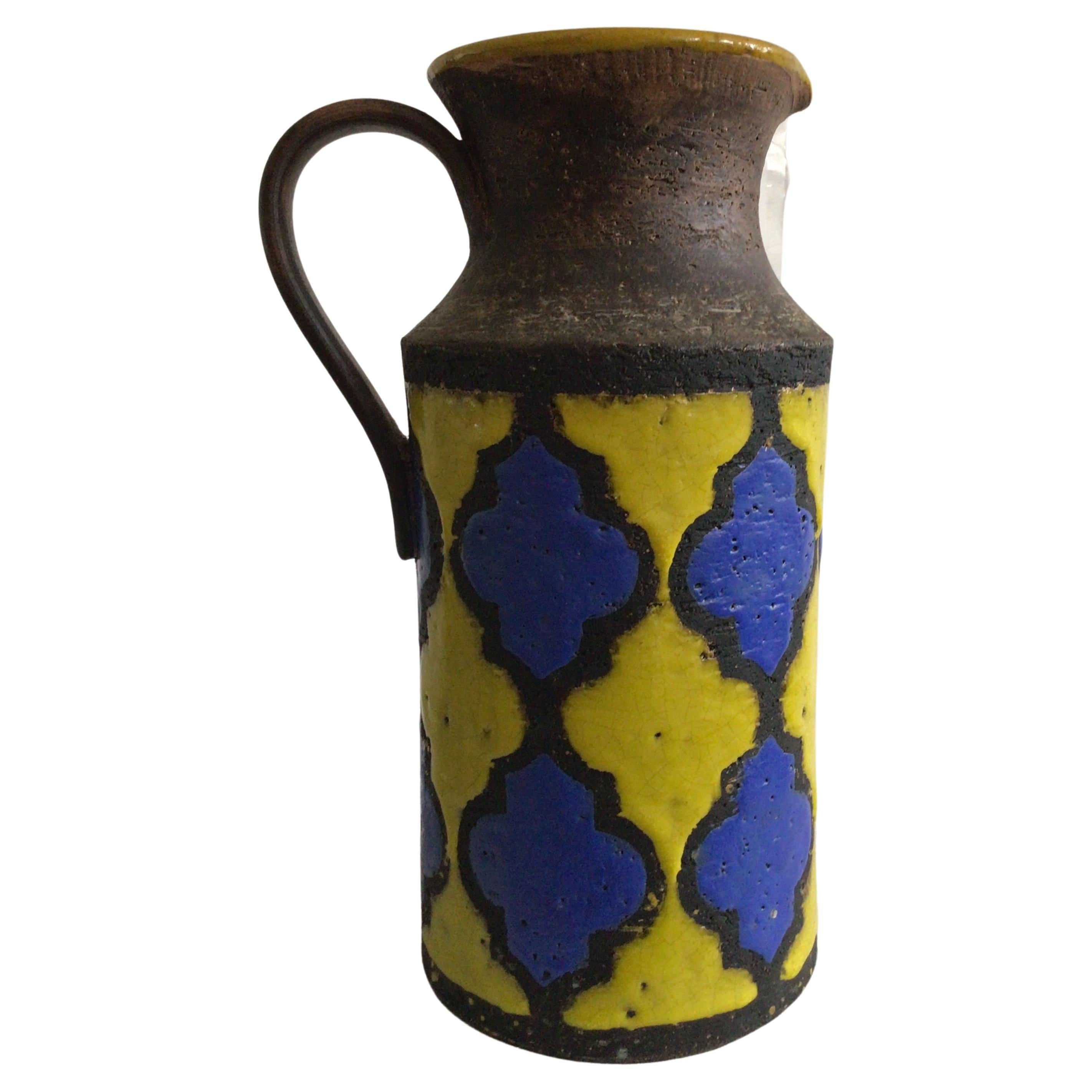 Jarra/Taza Bicolor Pintada Italiana Años 60