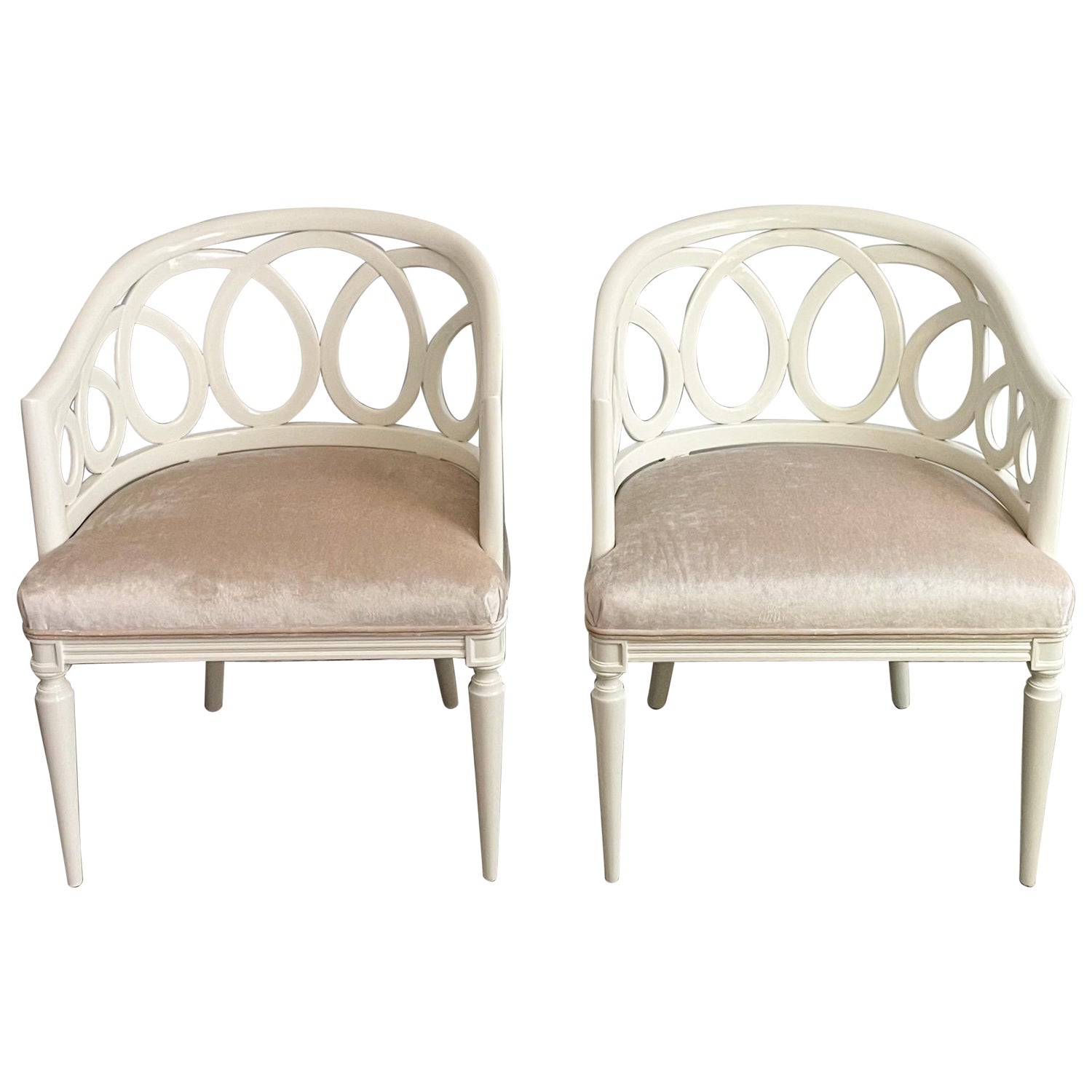 Paire de fauteuils laqués italiens des années 1960 en vente