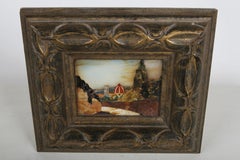 1960 Italian Peitra Dura Inlaid Mosaic Roman Landscape Scene Artwork Plaque