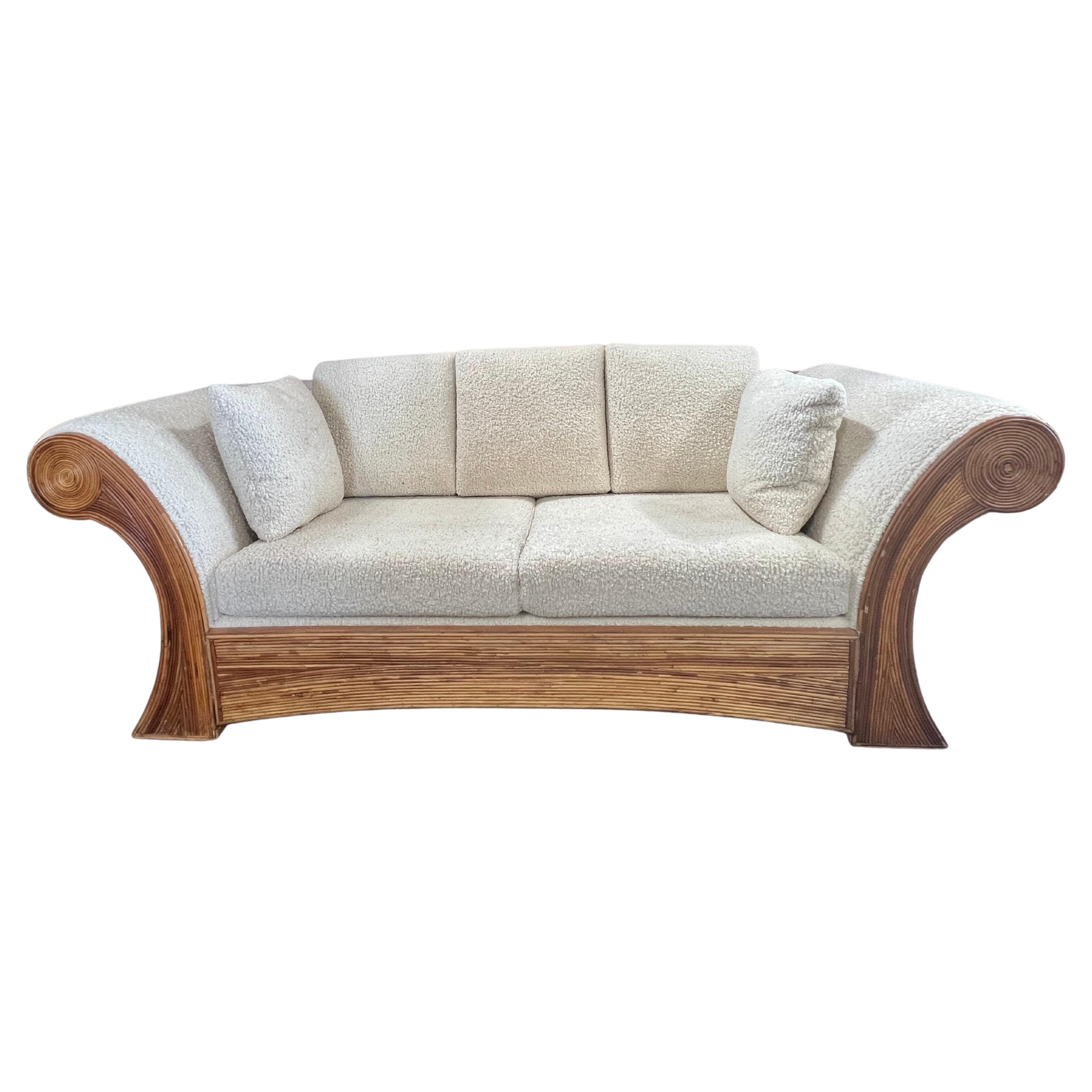 1960’s Italian Pencil Reed Sofa by Arpex For Sale