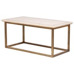 1960s Italian Pink and White Marble Coffee Table