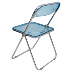 1960s Italian “Plia” Blue Lucite Folding Chair by Giancarlo Piretti for Anonima