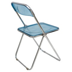 1960s Italian “Plia” Blue Lucite Folding Chair by Giancarlo Piretti for Anonima