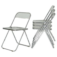 Retro 1960s Italian “Plia” Clear Lucite Folding Chair by Giancarlo Piretti for Anonima
