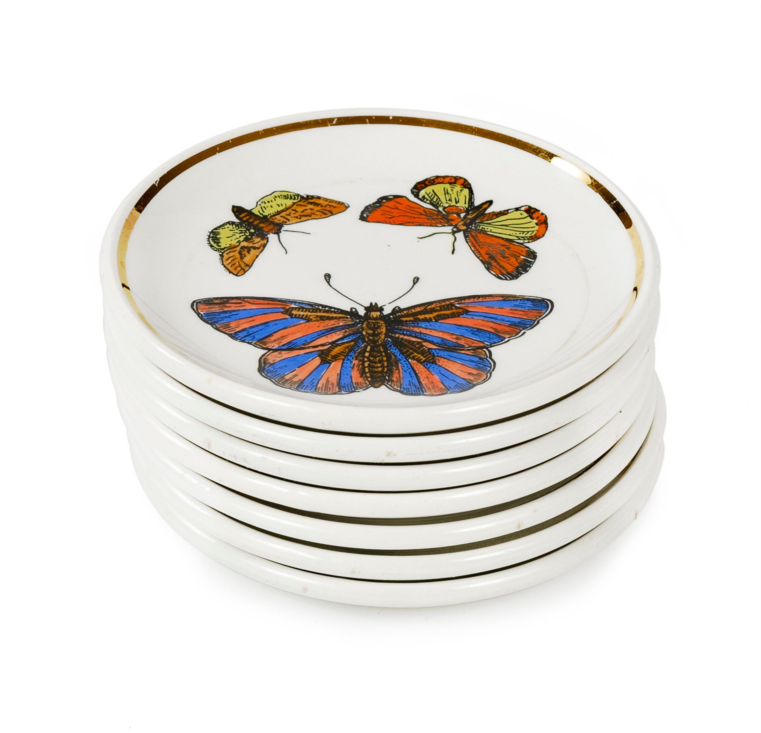 Mid-Century Modern 1960s Italian Porcelain Coasters by Bucciarelli Milano