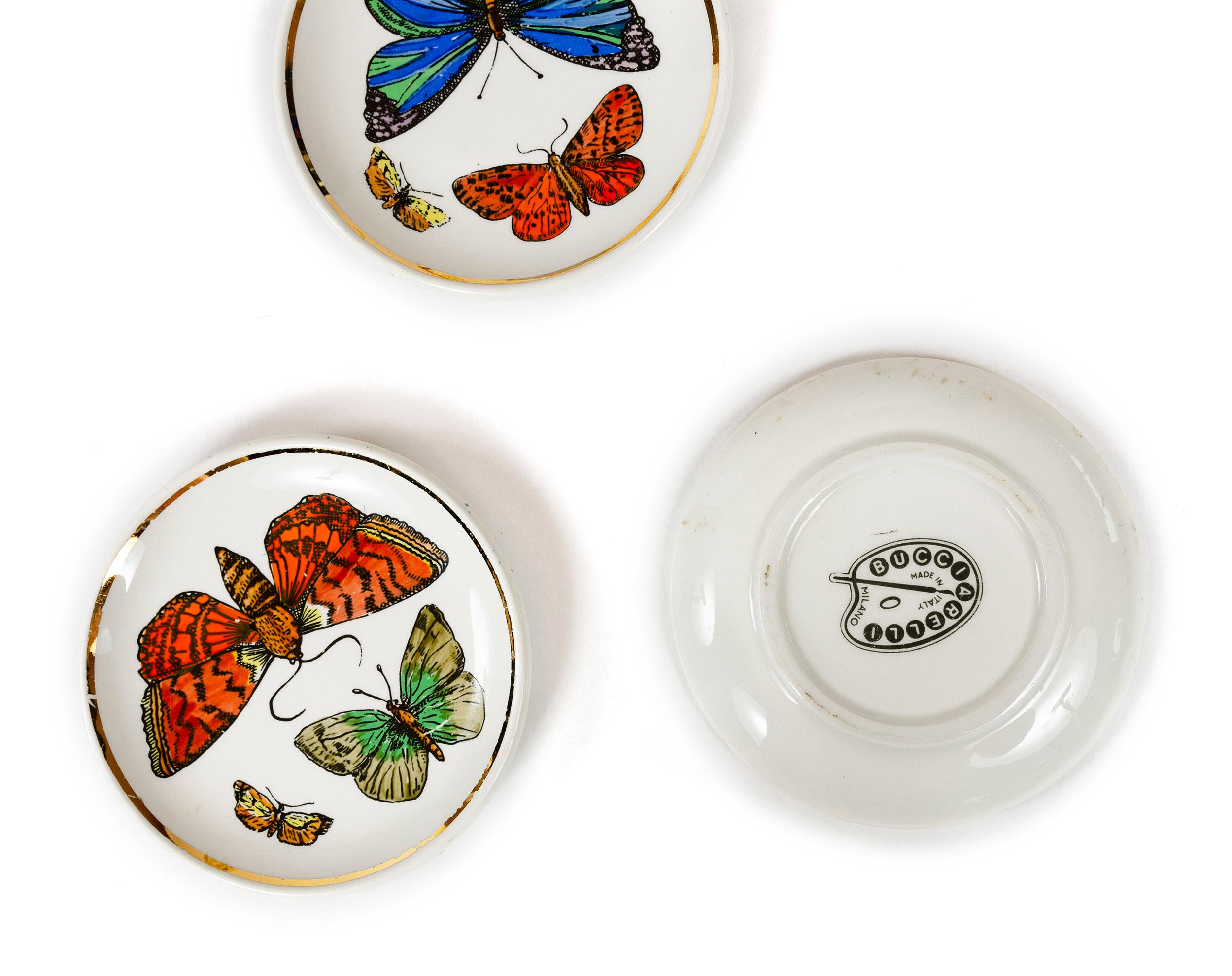 1960s Italian Porcelain Coasters by Bucciarelli Milano In Good Condition In Sagaponack, NY
