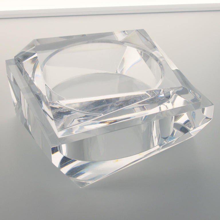 1960s Italian Prismatic Lucite Box For Sale at 1stDibs