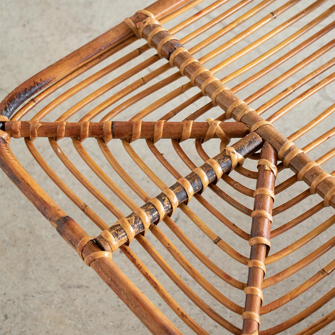 1960's Italian Rattan Basket with Hinged Lid 7