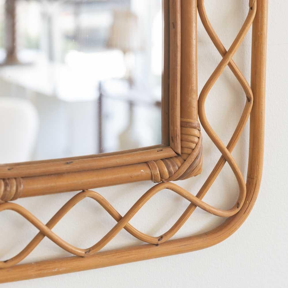 1960s Italian Rattan Mirror For Sale 4