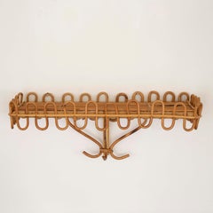 1960's Italian Rattan Wall Console