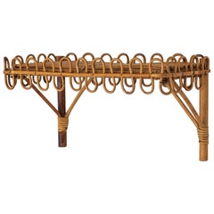 1960's Italian Rattan Wall Console