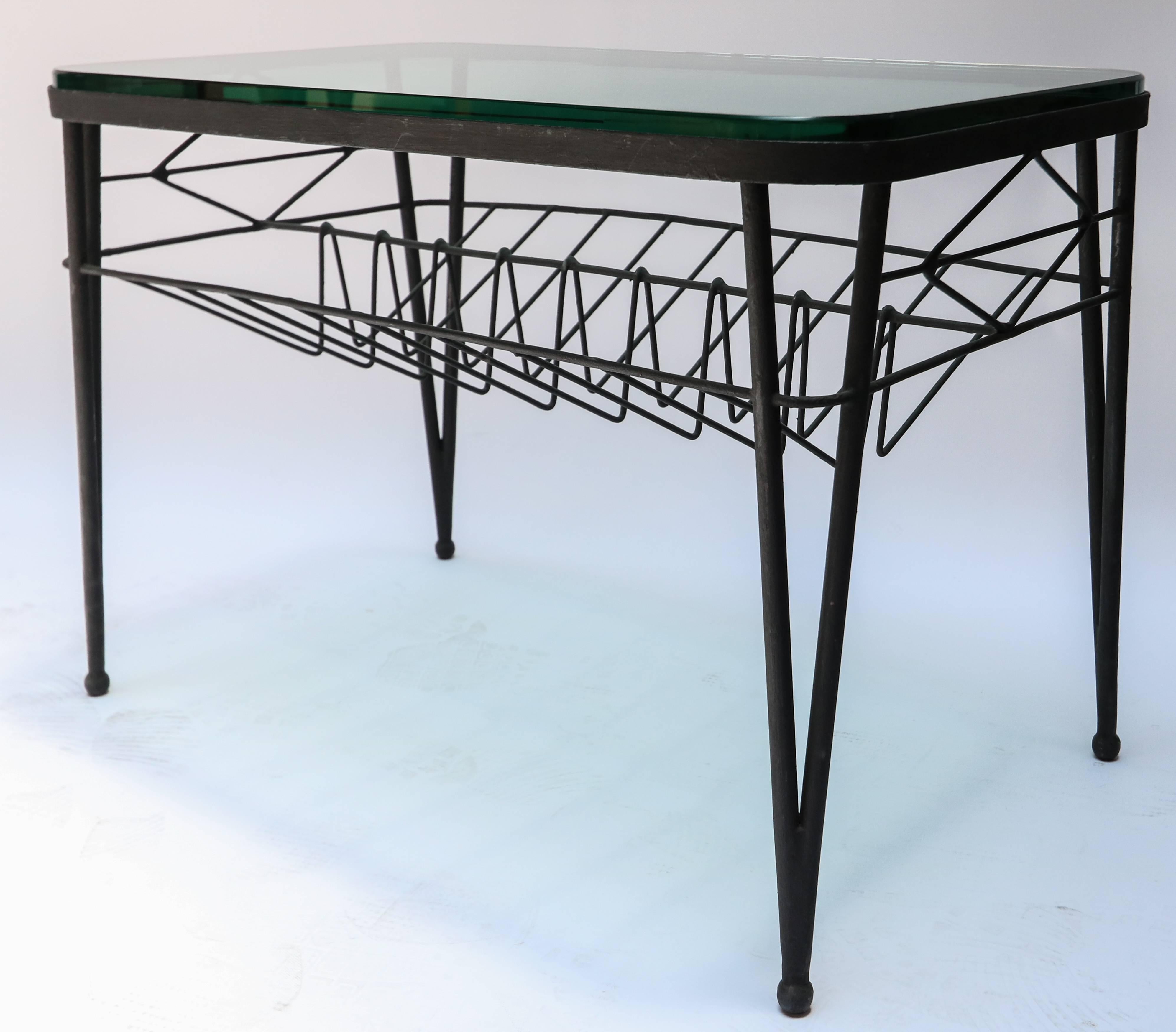 rectangular metal side table